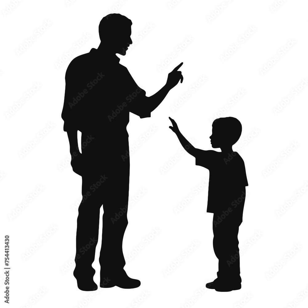 father and son Silhouette