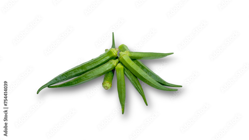 Green Okra isolated Green Okra isolated