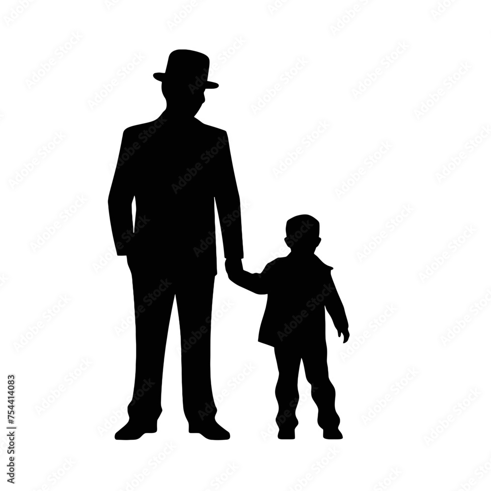 silhouette of father and son silhouette of father and son
