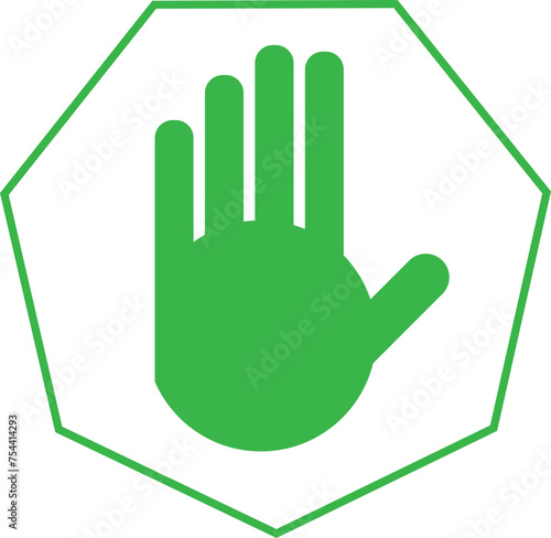 Hand with stop sign [illustrtaion],icon