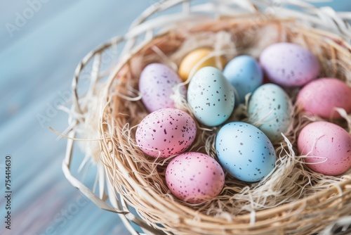 Basket of Pastel Easter Egg...