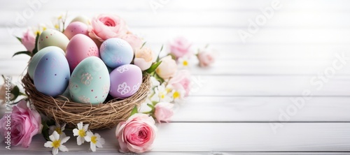 Basket of Pastel Easter Egg...