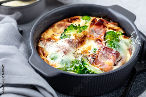 Creamy Broccoli and Cheese with Bacon.