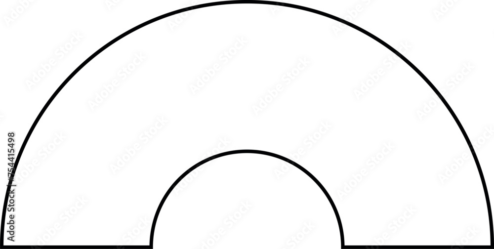 Semicircle geometric figure design drawing line. Semicircle geometric figure design drawing line.