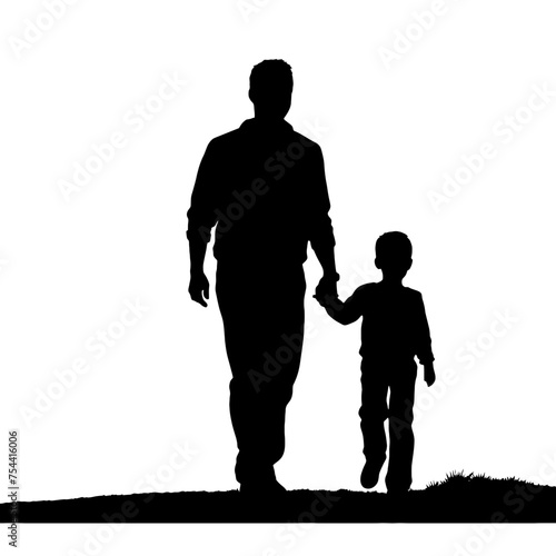 Silhouette father of the child 