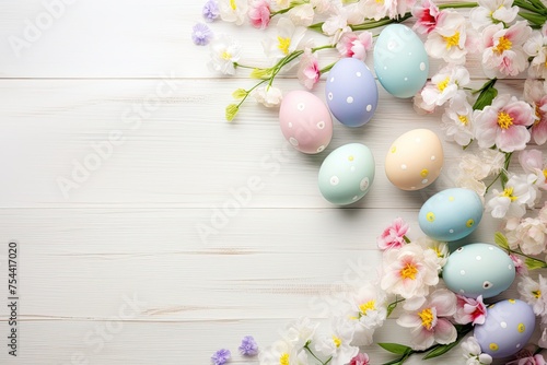 Pastel Easter Eggs on a Whi...