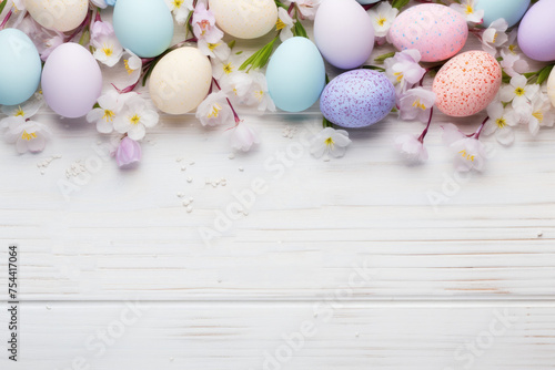 Pastel Easter Eggs on a Whi...