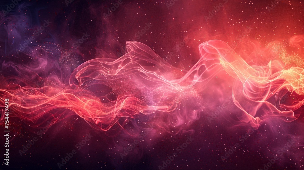 Abstract energy flow red smoke and sparks combine in a dynamic