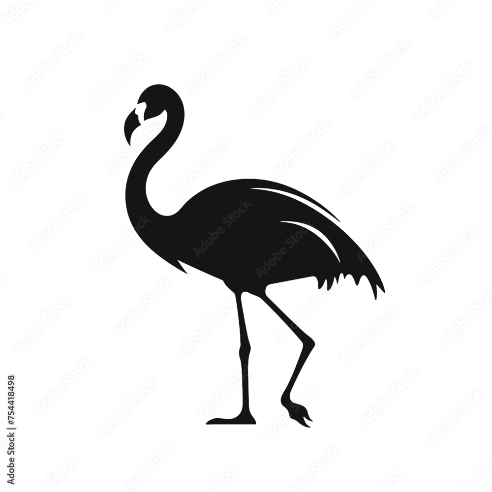 Flamingo vector silhouette illustration on a white background Flamingo vector silhouette illustration on a white background