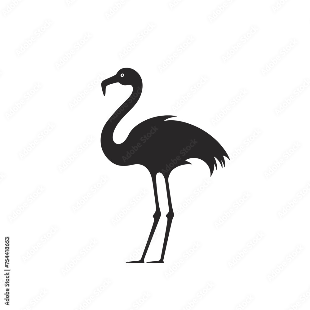 Flamingo vector silhouette illustration on a white background Flamingo vector silhouette illustration on a white background