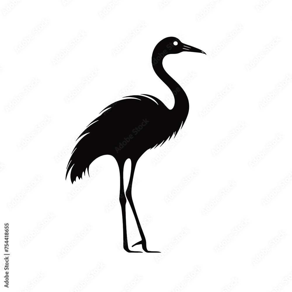 Flamingo vector silhouette illustration on a white background Flamingo vector silhouette illustration on a white background