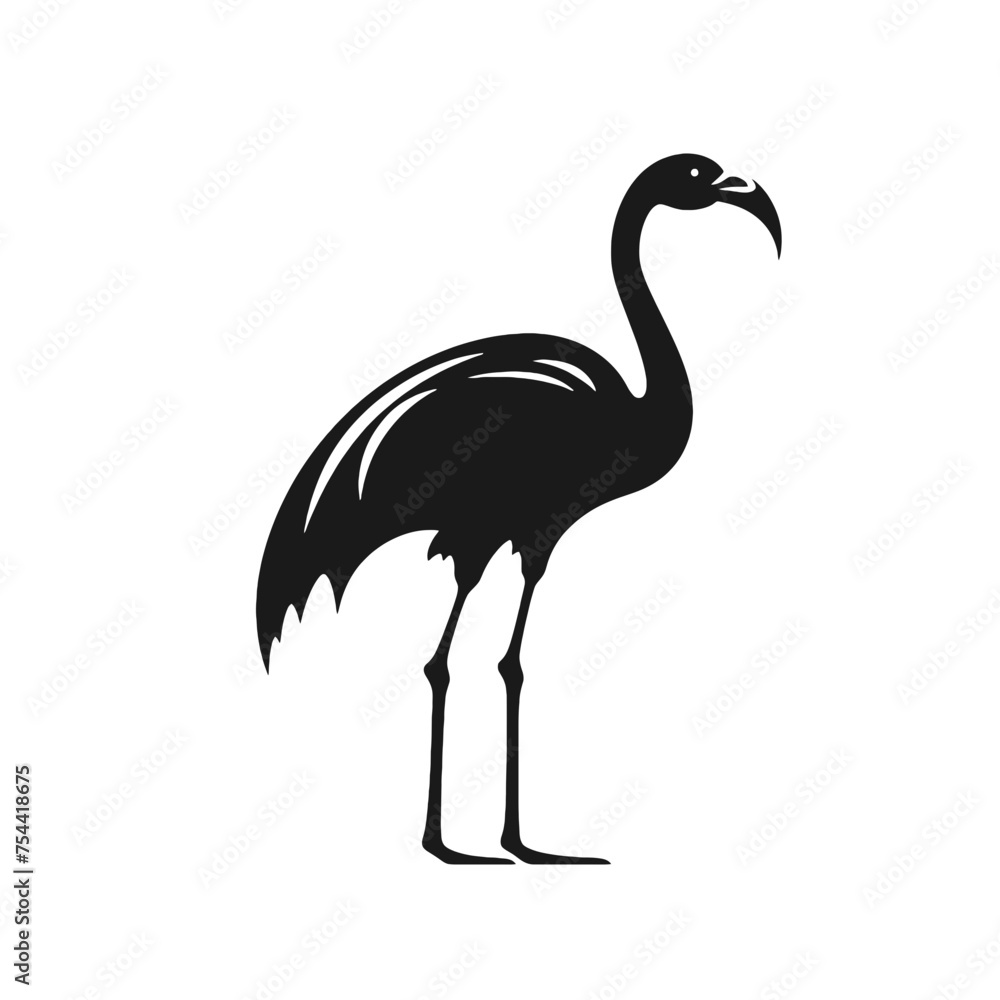 Fototapeta premium Flamingo vector silhouette illustration on a white background