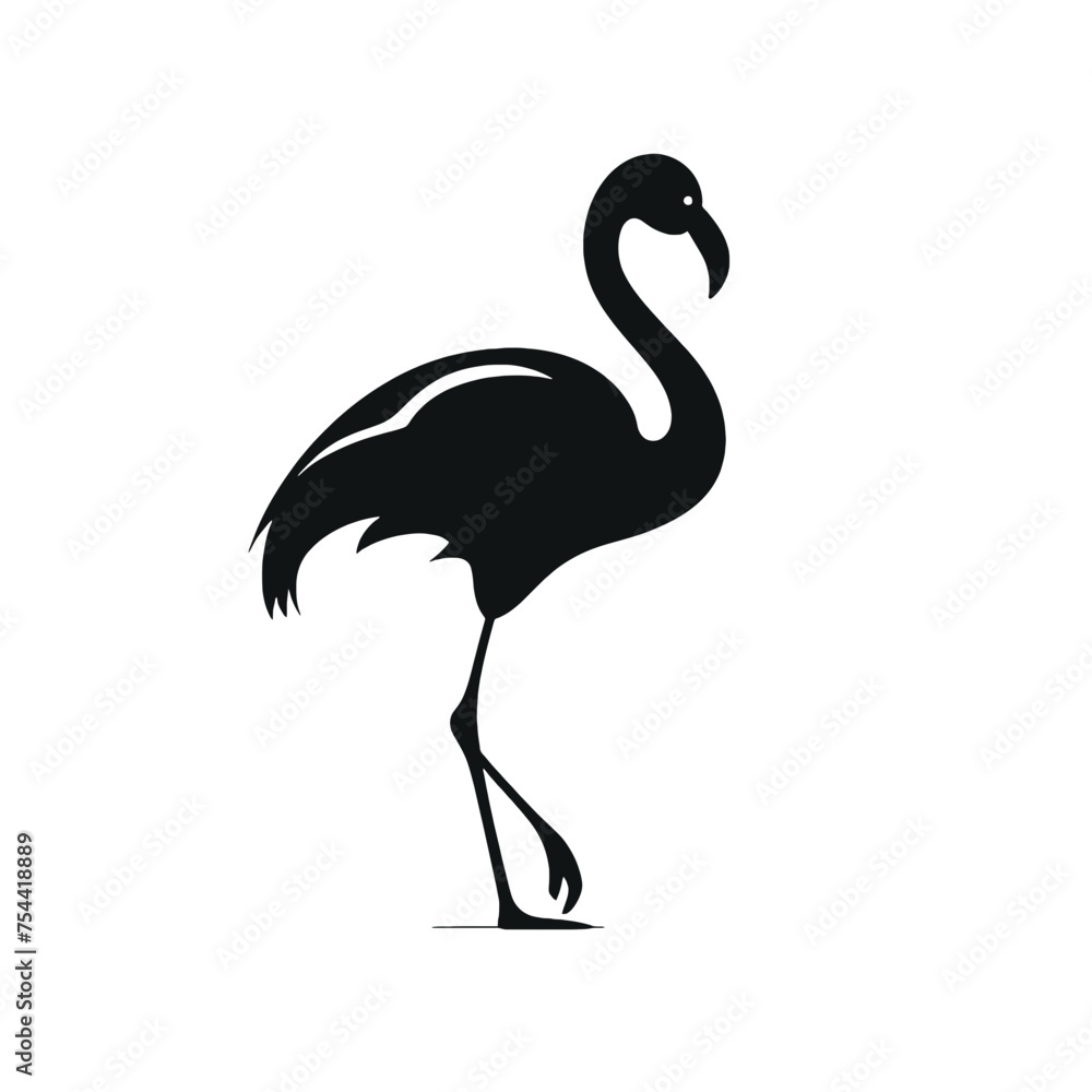 Obraz premium Flamingo vector silhouette illustration on a white background