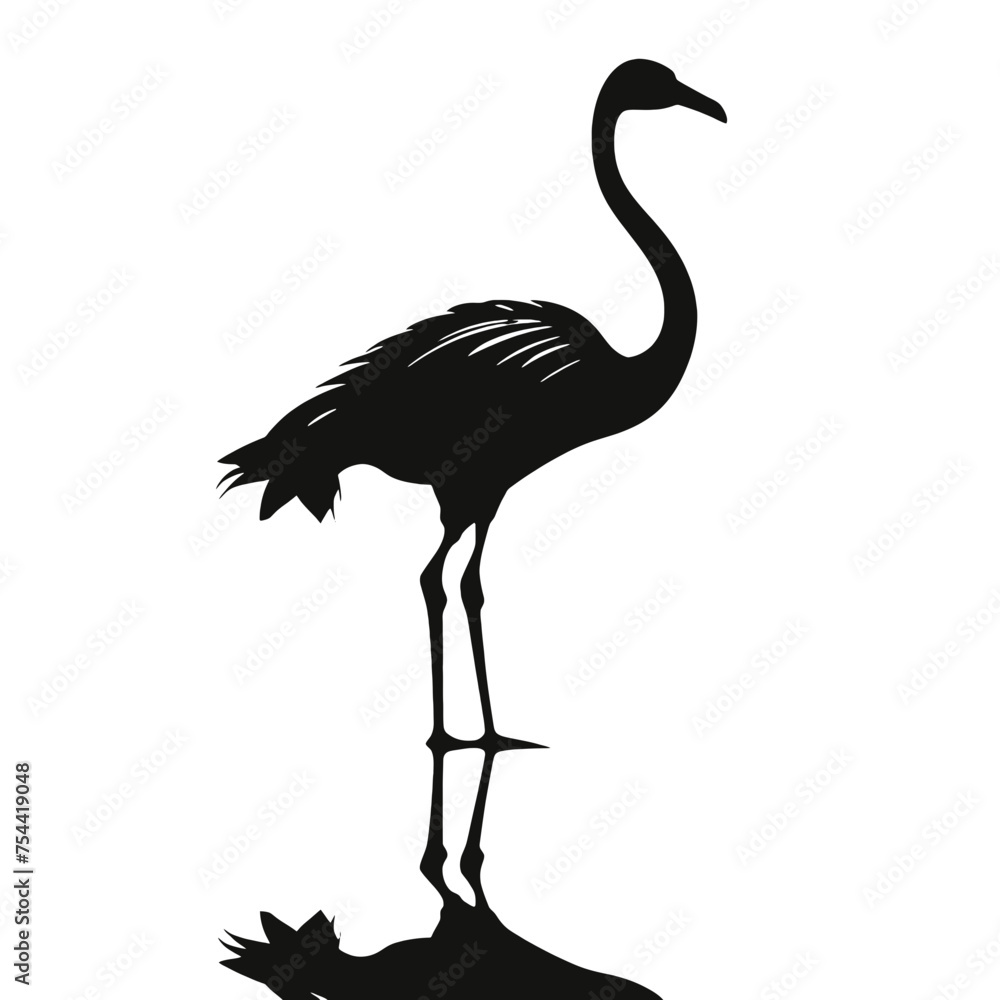 Flamingo vector silhouette illustration on a white background Flamingo vector silhouette illustration on a white background
