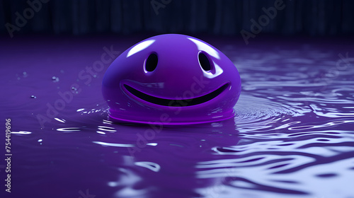3D smile in the style of a purple water