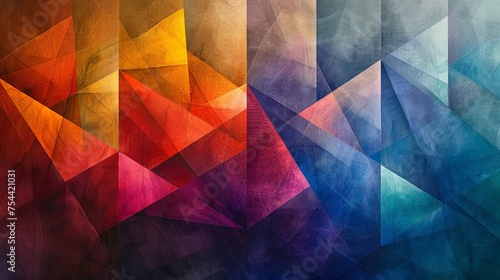 An array of colorful geometric line art on a textured background