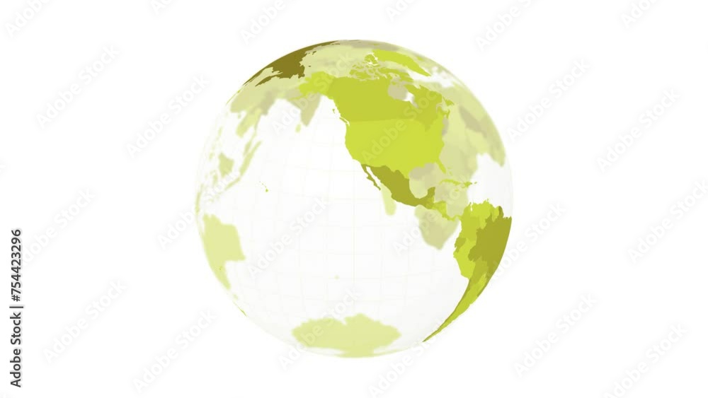 Rotating globe. Transparent Earth planet in teal colors spinning on white background. 4k creative loop animation. Rotating globe. Transparent Earth planet in teal colors spinning on white background. 4k creative loop animation.