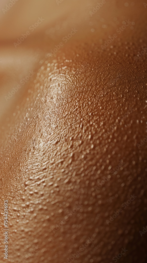 Fototapeta premium A close up image of human skin texture, body peel pattern, skin care and cosmetics advertising banner, female or male back side, AI Generated