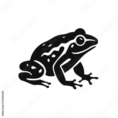 Vector Silhouette of Frog, Cute Frog Graphic for Amphibian and Nature Themes photo