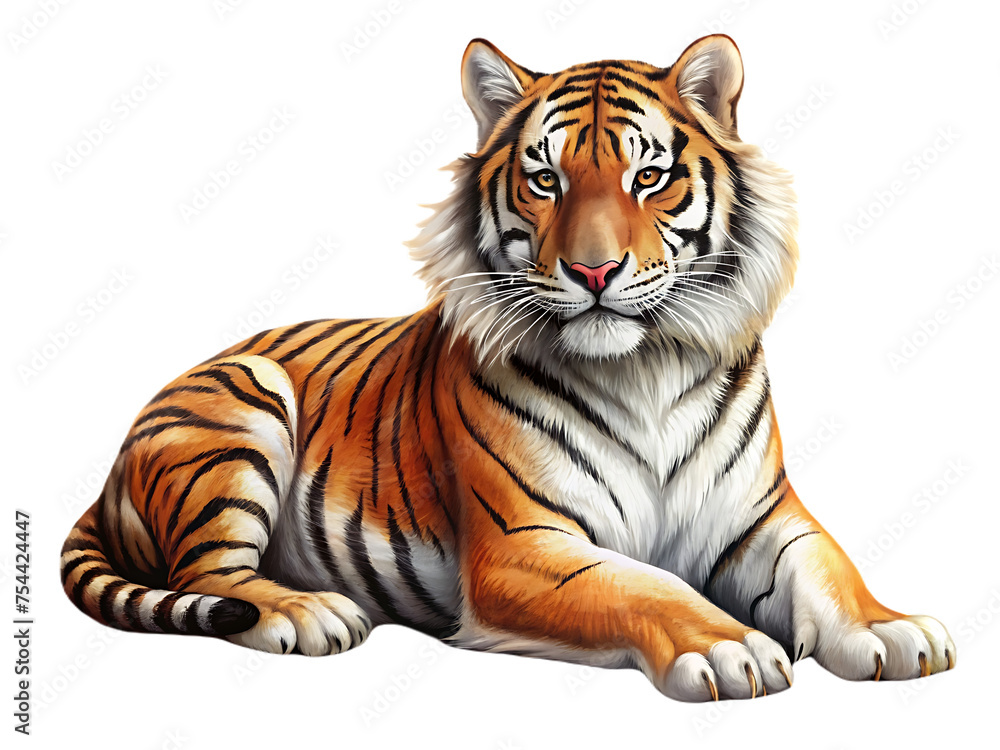 Fototapeta premium Tiger on transparent