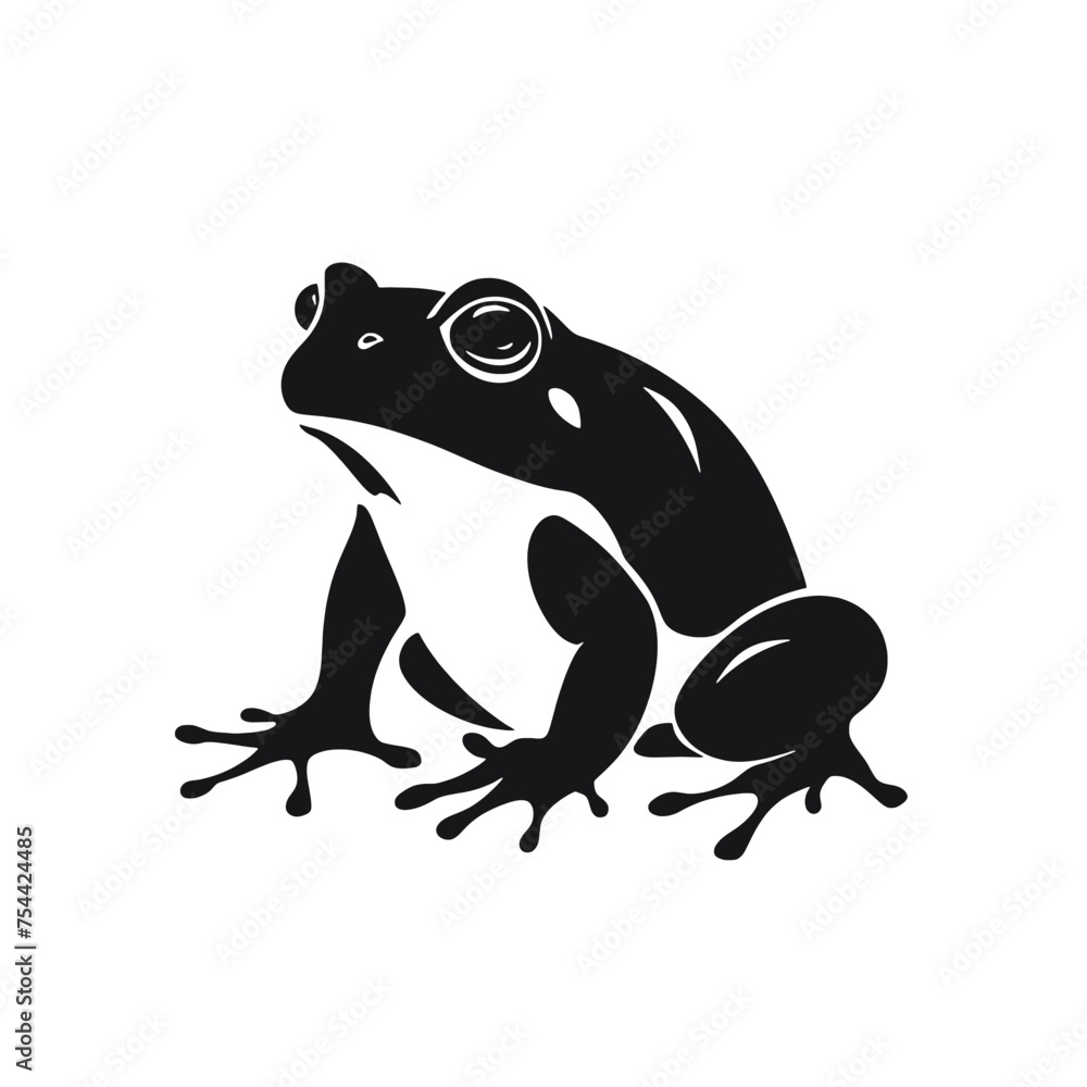 Vector Silhouette of Frog, Cute Frog Graphic for Amphibian and Nature Themes Vector Silhouette of Frog, Cute Frog Graphic for Amphibian and Nature Themes