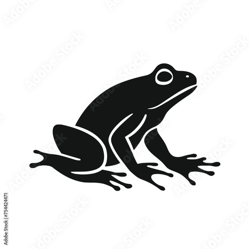 Vector Silhouette of Frog, Cute Frog Graphic for Amphibian and Nature Themes photo