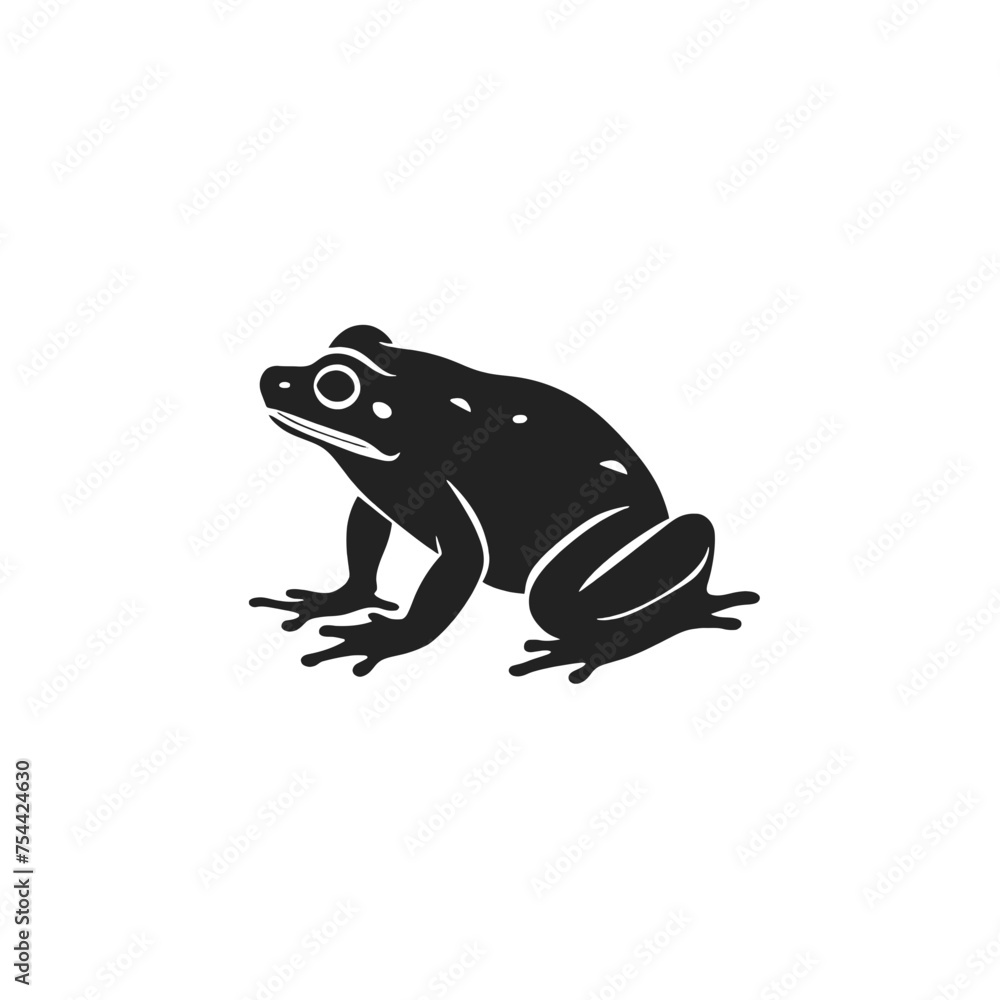 Vector Silhouette of Frog, Cute Frog Graphic for Amphibian and Nature Themes Vector Silhouette of Frog, Cute Frog Graphic for Amphibian and Nature Themes