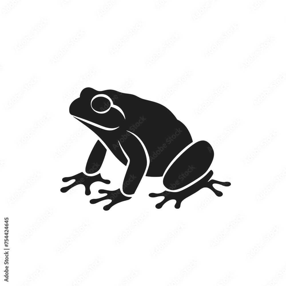 Vector Silhouette of Frog, Cute Frog Graphic for Amphibian and Nature Themes Vector Silhouette of Frog, Cute Frog Graphic for Amphibian and Nature Themes