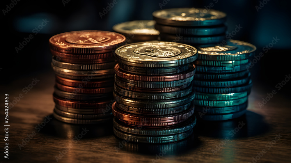 a stack of bitcoin coins and some gold a stack of bitcoin coins and some gold