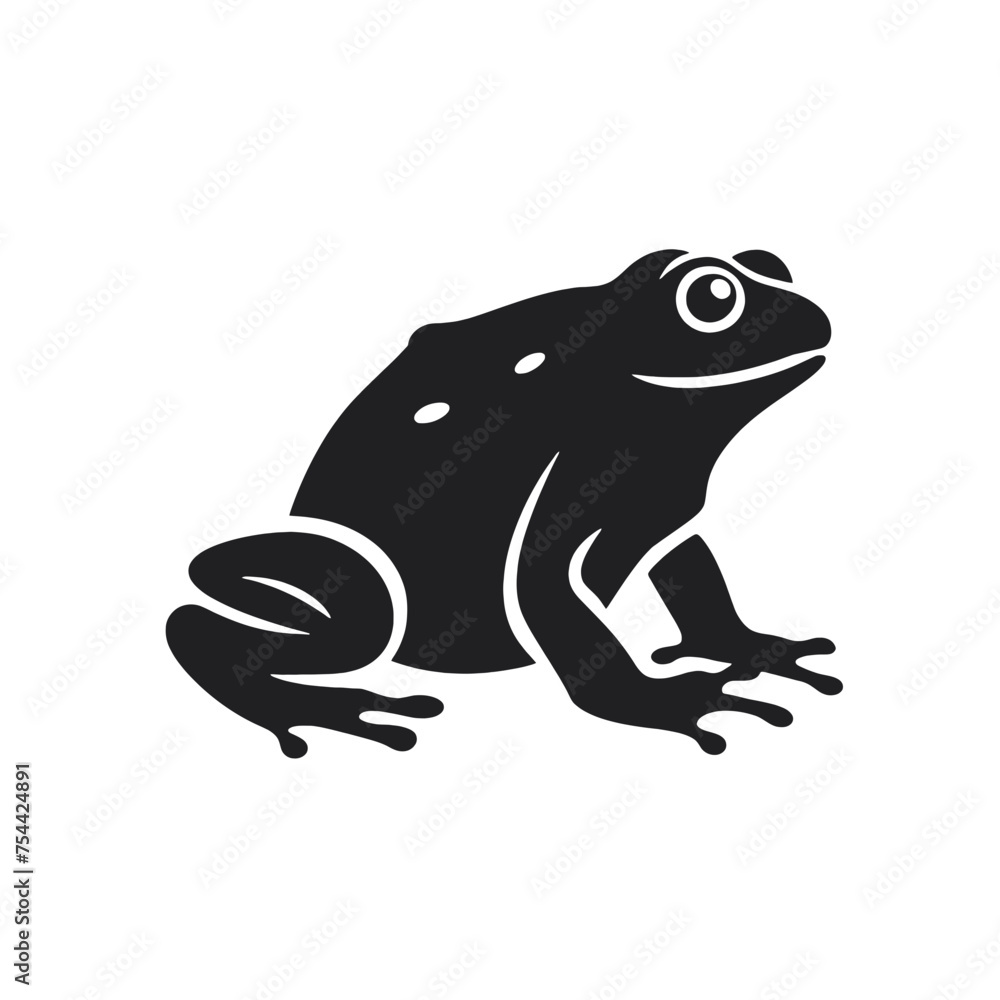Vector Silhouette of Frog, Cute Frog Graphic for Amphibian and Nature Themes Vector Silhouette of Frog, Cute Frog Graphic for Amphibian and Nature Themes