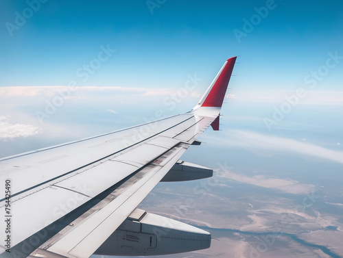 Wing View of High-Altitude Flight