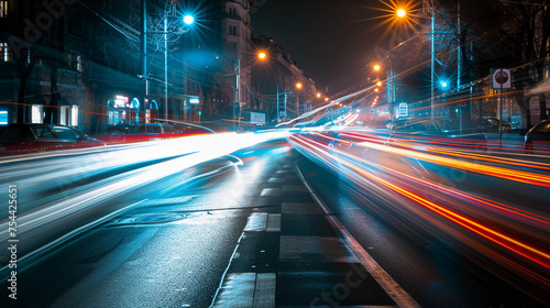 Suburban Evening Traffic - Serene Street Motion Blur