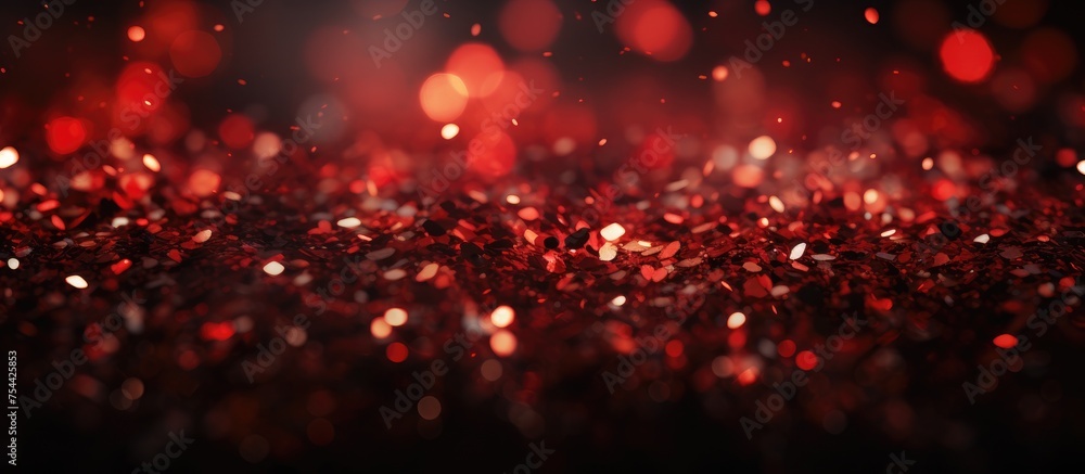 A dynamic and eye-catching background featuring a mix of red and black glitter lights, creating a dazzling and shimmering effect. The colors blend together in a mesmerizing display of sparkle and