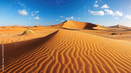 Beautiful desert sand at midday view. AI generated image