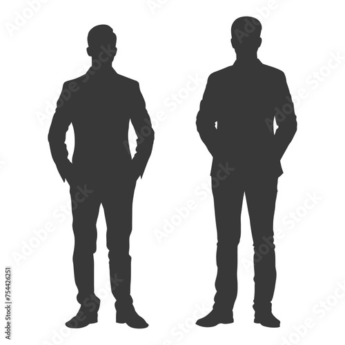 Silhouette men head thick black color only 