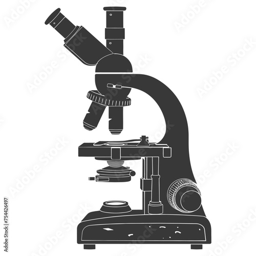 Silhouette microscope is a laboratory instrument black color only