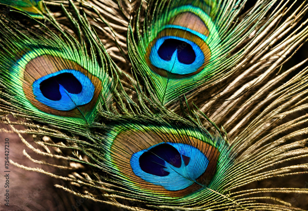 Fototapeta premium peacock feather close up