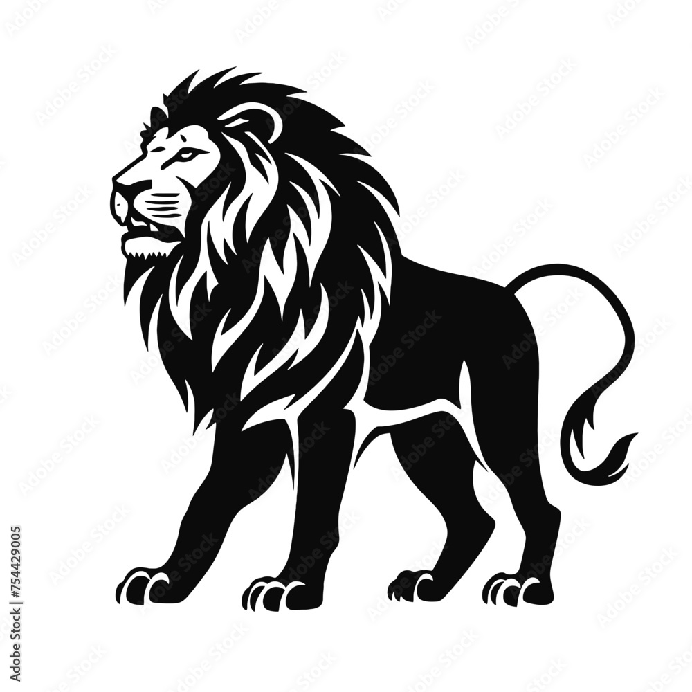 lion silhouette vector illustration template lion silhouette vector illustration template