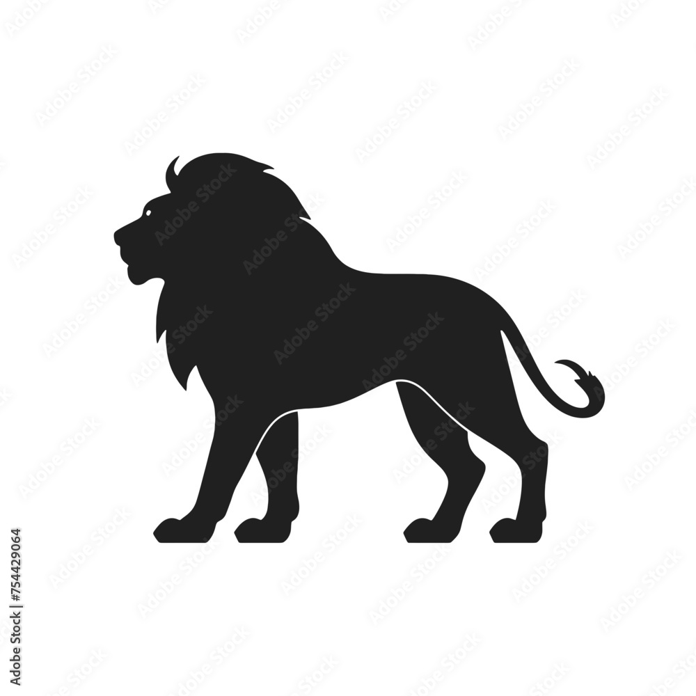 Obraz premium lion silhouette vector illustration template
