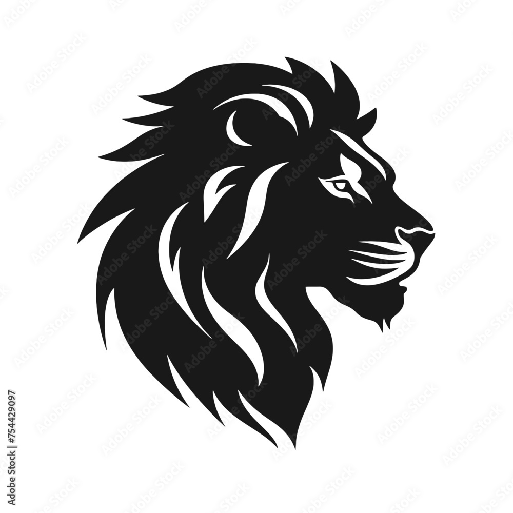 lion silhouette vector illustration template