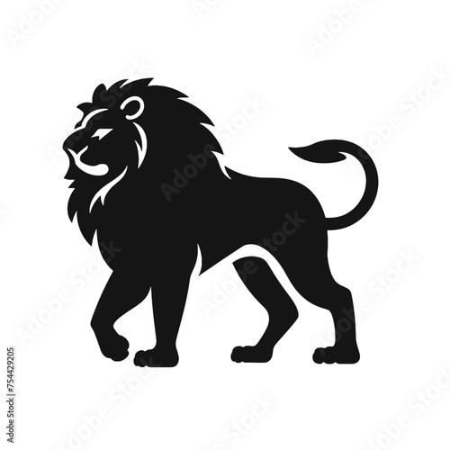 lion silhouette vector illustration template