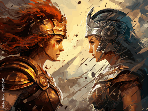 Valkyrie vs Legionnaire A clash between a Roman girl