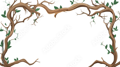 very simple isolated styled vector illustration of white background with twigs