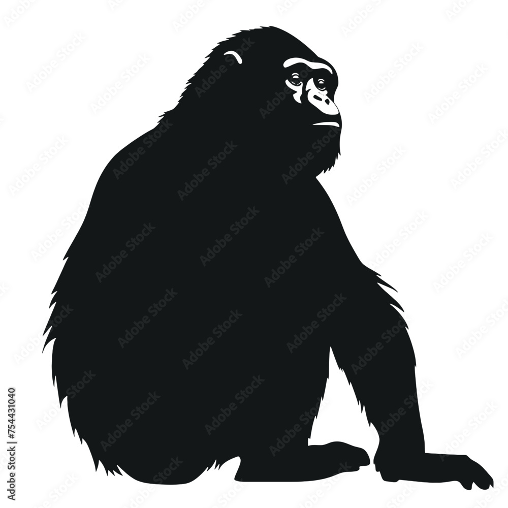 Fototapeta premium monkey silhouette vector design template