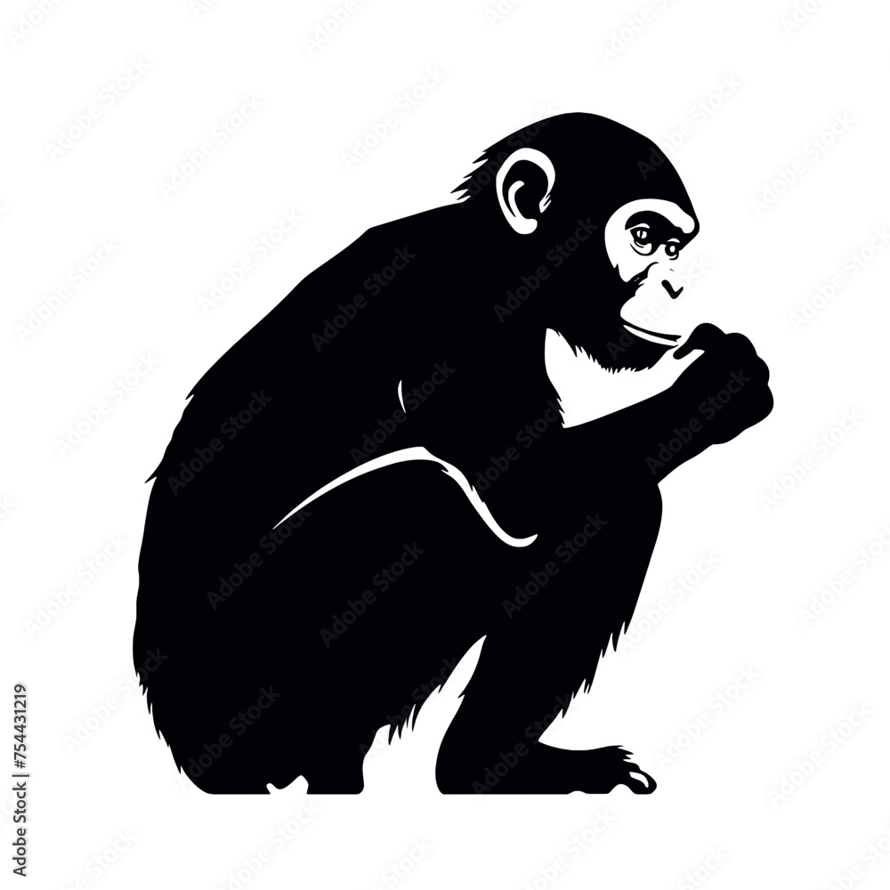 Fototapeta premium monkey silhouette vector design template