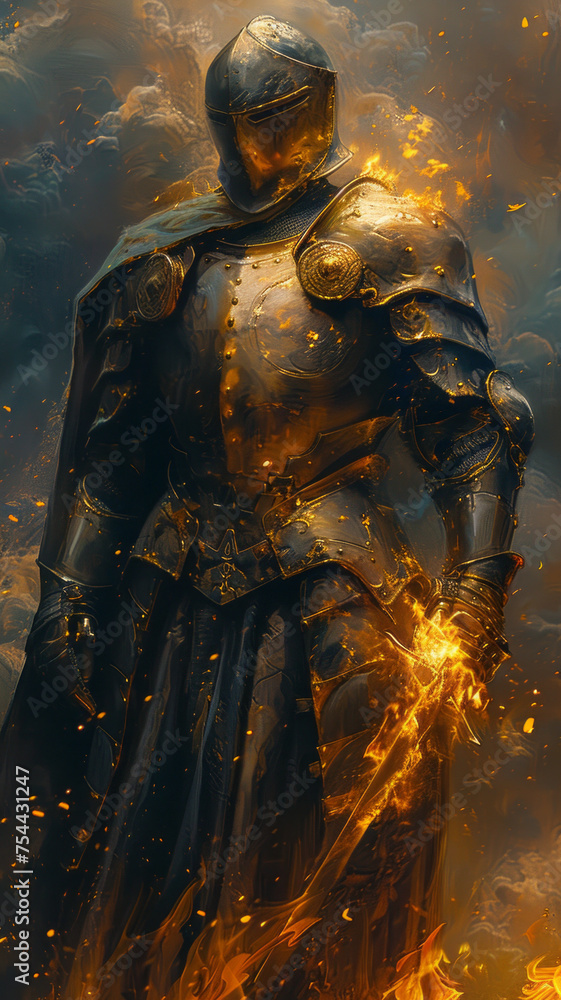 heroic knight in the style of magic the gathering style,generative ai heroic knight in the style of magic the gathering style,generative ai