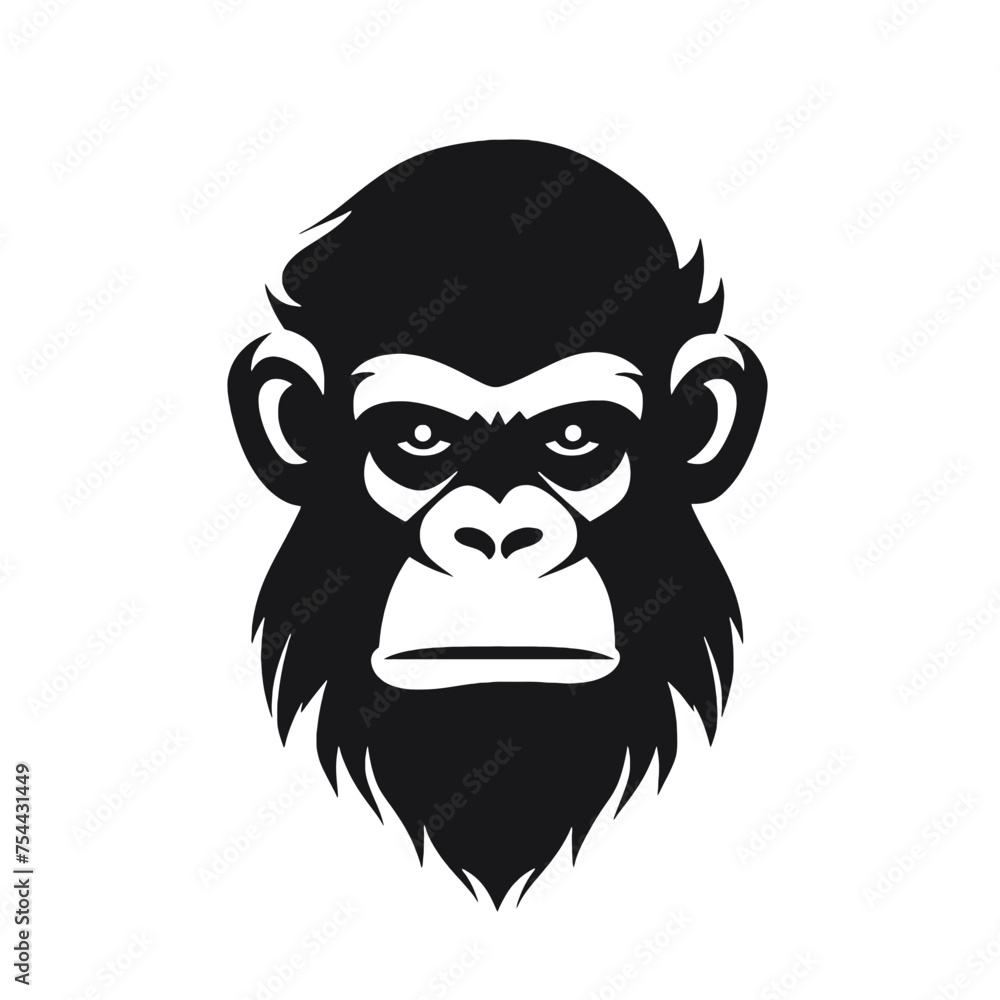 Obraz premium monkey silhouette vector design template