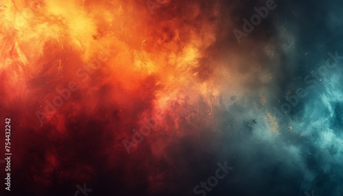 Vivid Contrast of Fiery Orange and Cool Blue Abstract Background Illustration