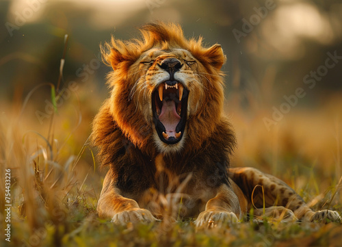 Gähnende Tiere - Löwe in der Natur © paganin