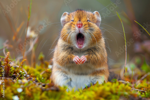 Gähnende Tiere - Maus oder Hamster © paganin